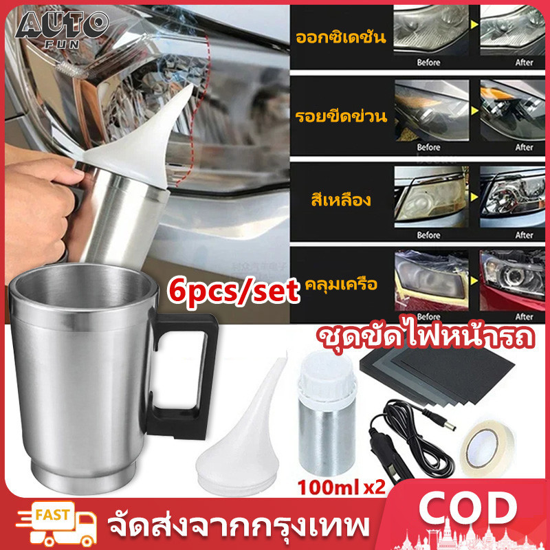 ไฟหน้ารถยนต์เครื่องขัด ชุดขัดไฟหน้ารถ ครีมขัดไฟหน้ารถยนต์ ฟื้นฟูโคมไฟหน้า 100/200ml ชุดขัดเคลือบโค ฟื้นฟูโคมไฟหน้า ขัดไฟหน้ารถยนต์