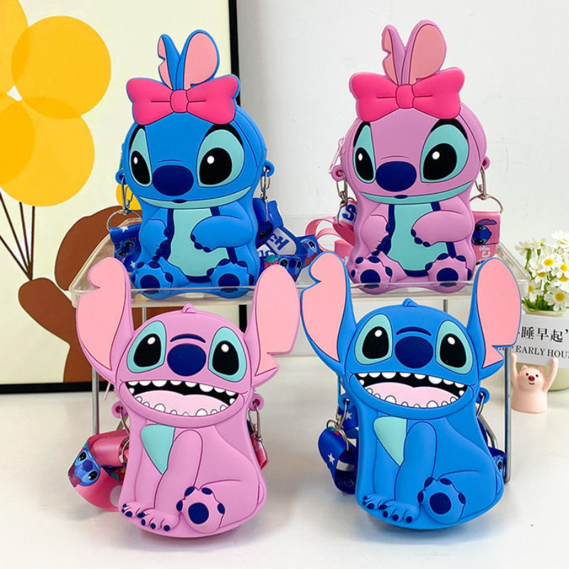 Kids Mini Crossbody Bag น่ารักการ์ตูน Stitch เด็กกระเป๋าสตางค์เหรียญ Loveyly กระเป๋ามือเด็กชายและเด็กหญิงกระเป๋าสะพาย