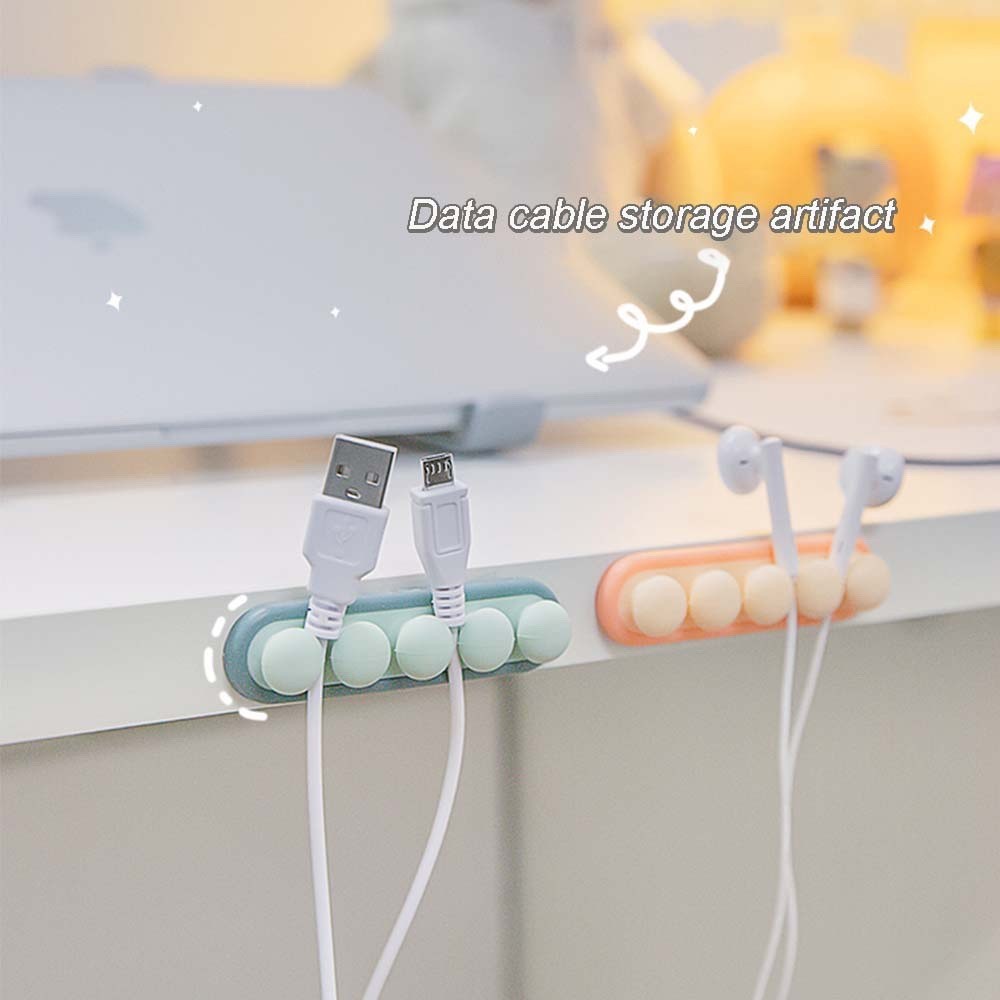 [ มีสินค้าในสต๊อก ] Pea Data Cable Organizer ที ่ เก ็ บสายเคเบิลหูฟังผู ้ ถือสายรถสํานักงานหอพักตกแต ่ งสายซิลิโคนออแกไนเซอร ์