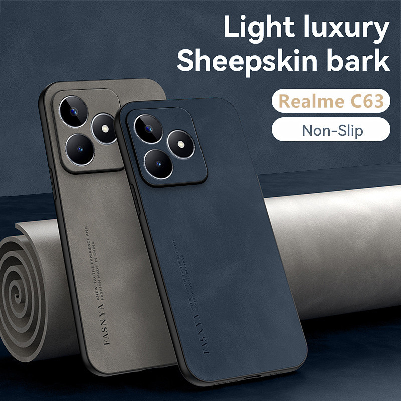 ปลอกRealme C63 เคสหรูหราสีทึบเคสโทรศัพท์TPUแบบนุ่มRealme C63