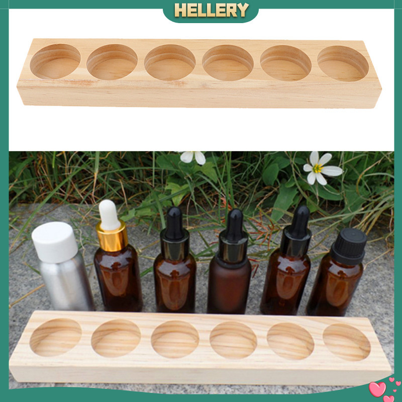 [HelleryTH] ชั้นวางน้ําหอมน้ํามันหอมระเหยไม้ ออแกไนเซอร์ 6 ช่อง 30 มล. ที่วางขาตั้งขวด 25.9x4.9x 2 ซ