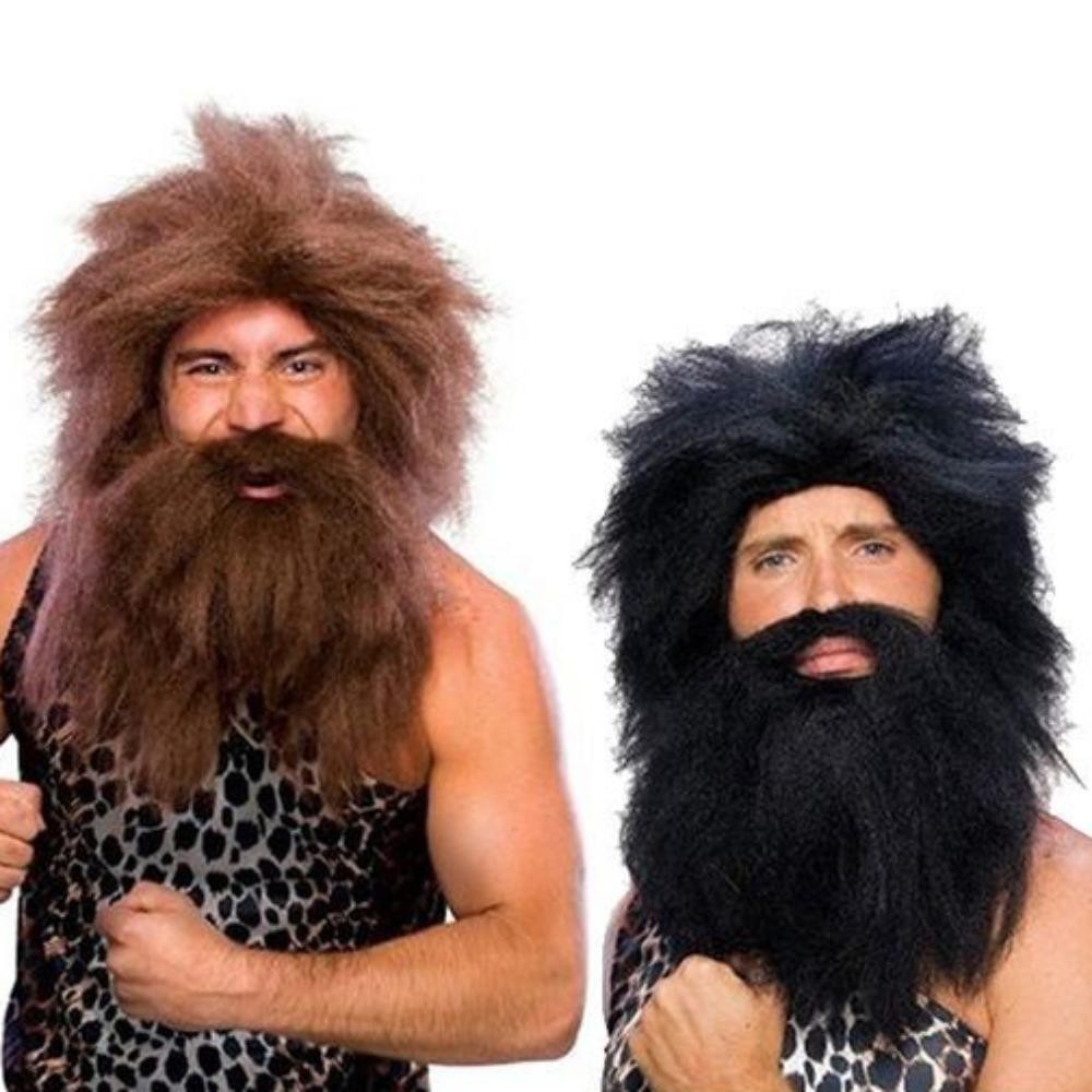 ราล์ฟ 2ชิ้น/เซ็ตวิกผมและเคราชุด, ป่าเถื่อนคอสเพลย์ฮาโลวีน เกี่ยวกับต้นฉบับ วิกผมเครา, วิกผมอุปกรณ์เสริมตลกสีดําสีน้ําตาลป่าผู้ชายวิกผมและเคราเครื่องแต่งกายพรรค - รูปที่ 2