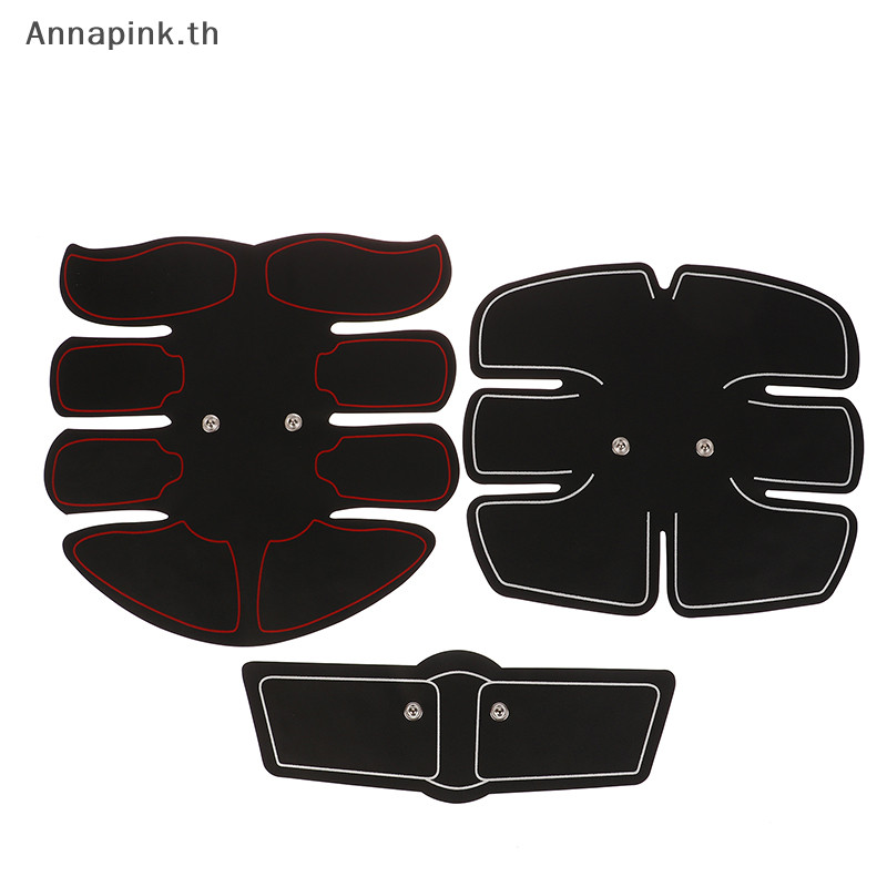 Annapink.th เครื่องฝึกกล้ามเนื้อไฟฟ้าอุปกรณ์ออกกําลังกายเทรนเนอร์กล้ามเนื้อหน้าท้องแขน Body Slimming Fat Burning เครื่องกระตุ้นกล้ามเนื้อ EN