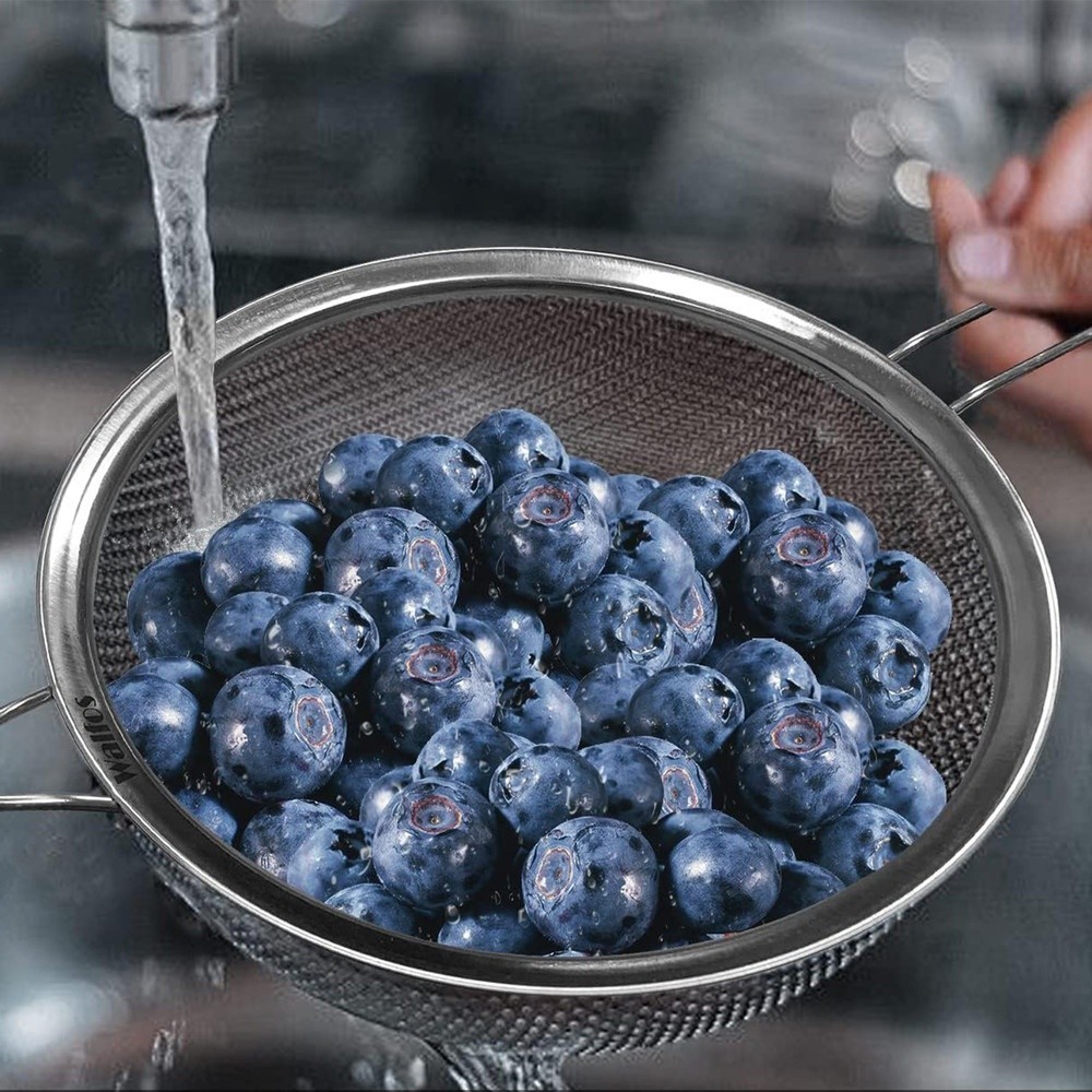 GlobalHouse KOSCH กระชอนสเตนเลส 35.6x19.4x9.7 ซม. LUCA สีเงิน สินค้าของแท้คุณภาพดี