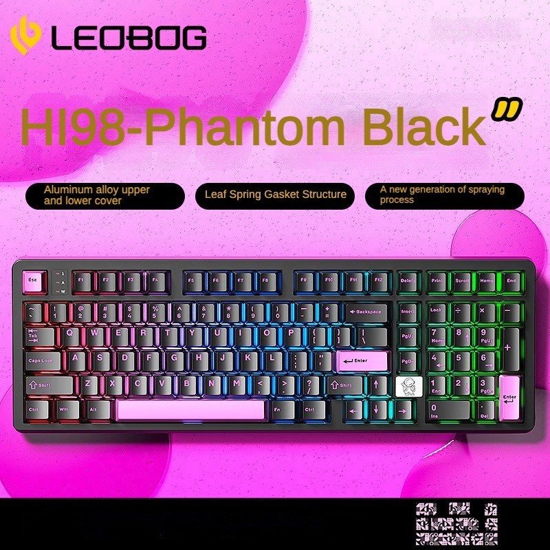 Leobog Hi98 CNC อลูมิเนียมคีย์บอร์ดแบบมีสาย RGB Custom ปะเก็นโครงสร้าง E-sports เกมสํานักงานเฉพาะ