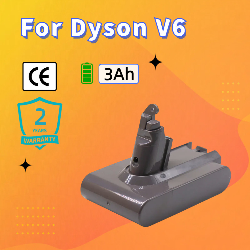 แบตเตอรี่ ใช้สำหรับDyson V6 เครื่องดูดฝุ่น 25.2V 3Ah Battery V6 Handheld Clean DC58 DC59 DC61 รับประ