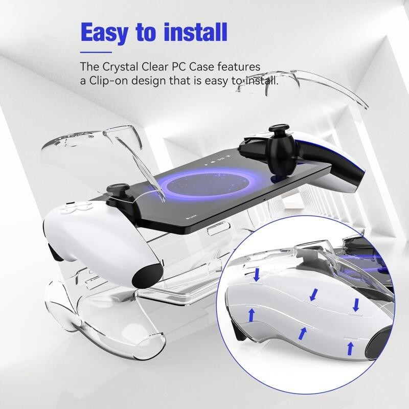 เคสใสสําหรับ Playstation Portal Hard PC Controller Cover Skin + Split Grip เคสป้องกันฝาครอบป้องกันชุดอุปกรณ์เสริมสําหรับ PS Portal