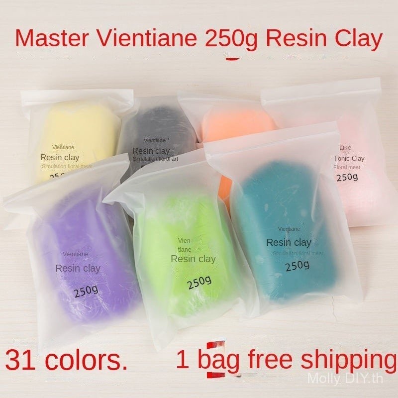 ในสต็อกในสต็อก เวียงจันทน์ Master เรซิ่น Clay 250G โปร่งแสงคริสตัลวัสดุดินตุ๊กตาดอกไม้ Succulent Porcelain หยกดิน Baking-Free Polymer Clay