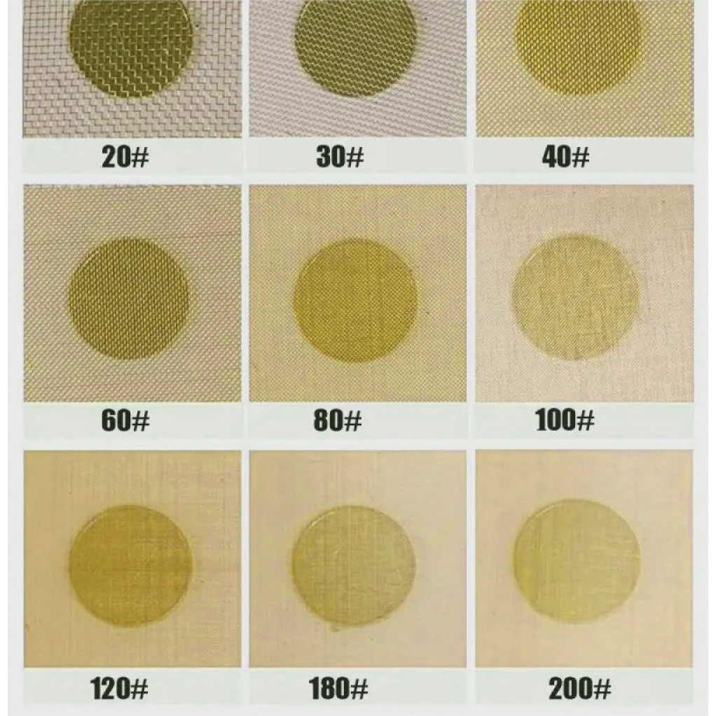 20-200 Mesh 15x15cm Brass Woven Wire Metal Mesh Shielding Fabrics Mesh Coppers Wire Filter Net Non-m