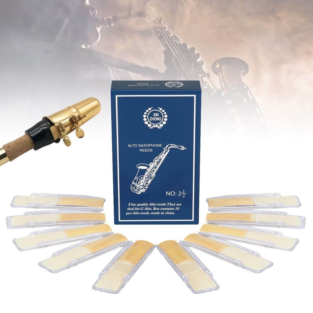 10 ชิ้น bE Alto แซ็กโซโฟน Reeds Strength 2.5 Sax Reed สําหรับแซ็กโซโฟนเริ่มต้นและผู้เล่น