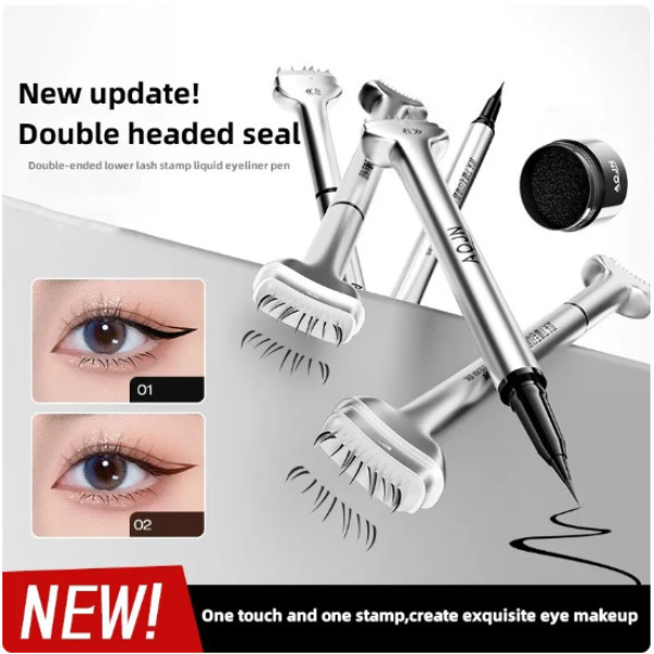 Lower Eyelash Stamp แต่งหน้า Professional Dual-Ended กันน้ํา Sweatproof ติดทนนาน Eyelash Seal อายไลเนอร์ปากกากันน้ําและเหงื่อ Proof Eye Liner 2 ใน 1