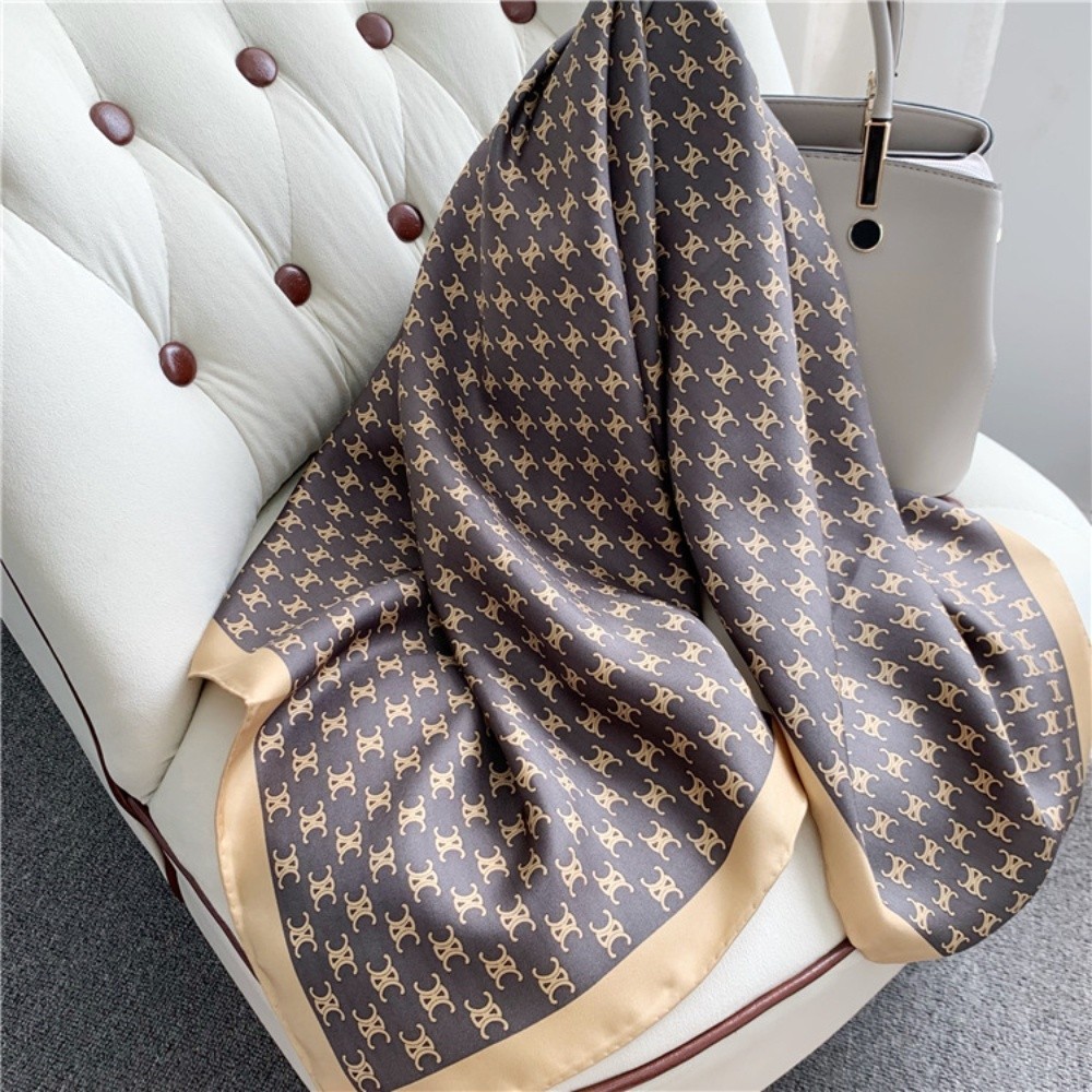ซาตินพิมพ์ Cantik Corak Letter แฟชั่น malaysia tudung bawal Hijab มุสลิม Neckchief
