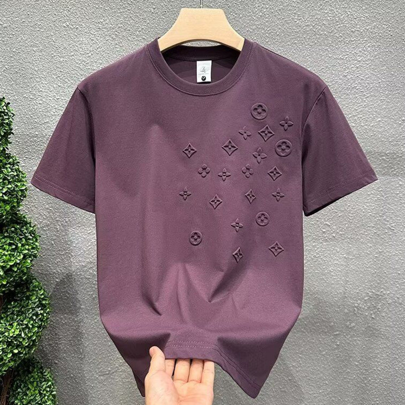 เสื้อยืดผู้ชาย ฤดูร้อนธรรมดาที่เรียบง่ายรอบคอสบายๆหลวมแขนสั้นเสื้อยืด เสื้อยืดชาย