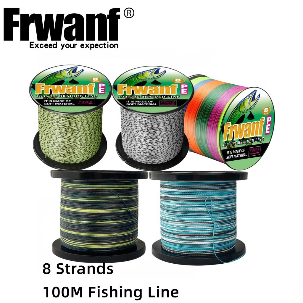 Frwanf สายตกปลา 100 เมตร 8 เส้น Super Strong สายตกปลา X8 PE สายตกปลาถัก 0.4#-40# 6-300LB