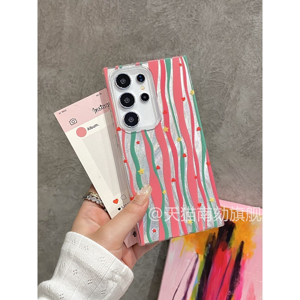 เหมาะสําหรับ Samsung s24ultra เคสโทรศัพท์ s23plus เทพธิดา S24FE กรณี s21fe สิบ a54 เหมาะสําหรับฤดูร้อน s20 คือ 24 Plus a34a55 Niche No-Collision a15 Feather เส้นด้ายไฟฟ้า High-earance