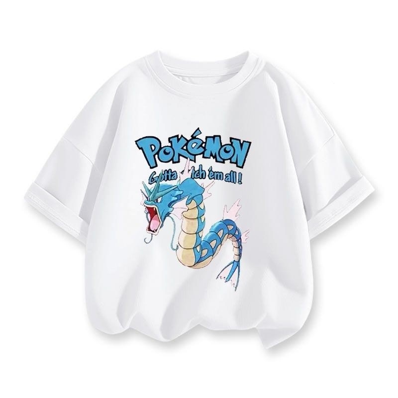 [Jinbo] 100 ~ 160 เสื้อยืดแขนสั้นเด็ก Tyrannosaurus เด็กชายฤดูร้อน Pokémon Co-Branded แขนสั้นเด็ก123456789เด็กเสื้อผ้าสําหรับปีเด็กอายุ