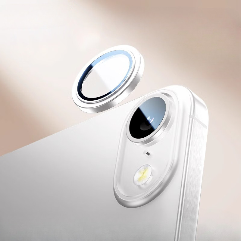 1 ชุดฟิล์มป้องกันเลนส์สําหรับ Apple iPhone 16E SE4 2025 แหวนยางโลหะกล้องเลนส์หมวกกระจก