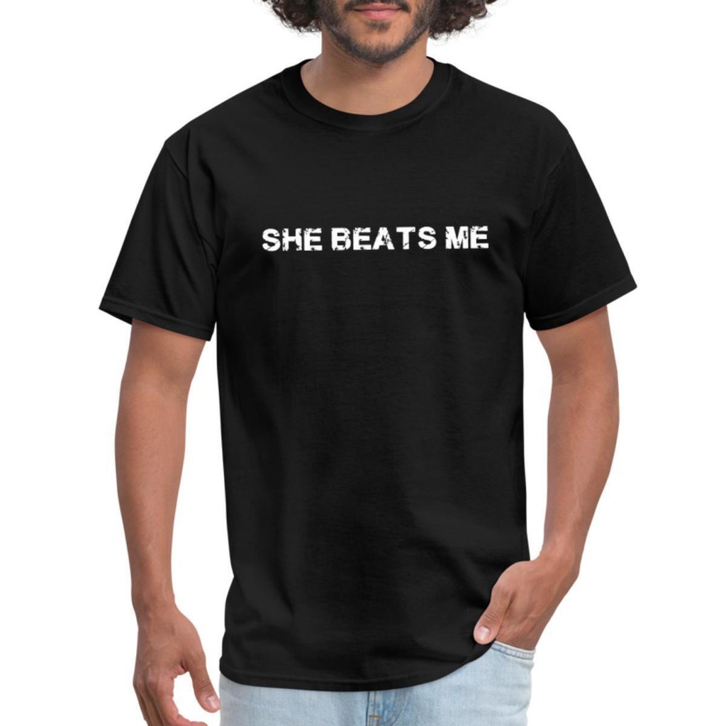 เสื้อยืดผู้ชาย She Beats Me Funny Design