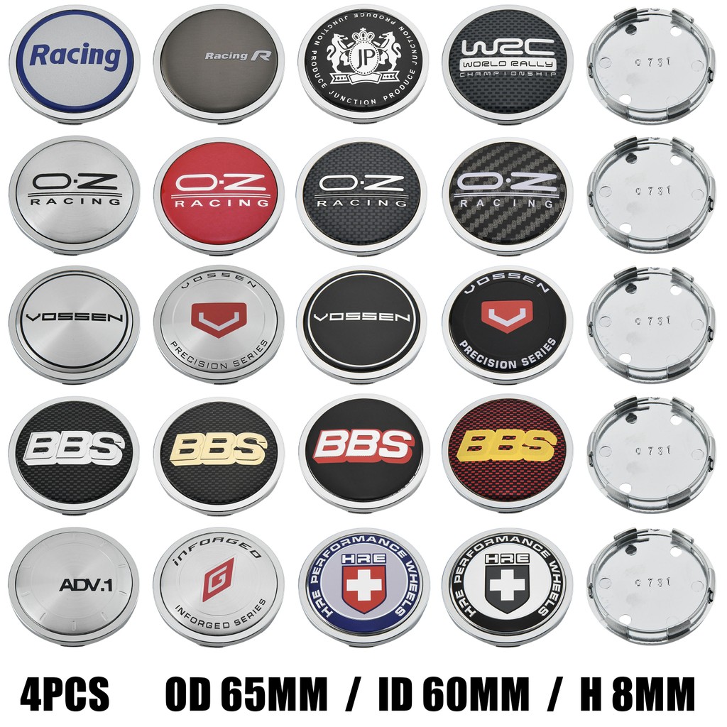 4ตัว ฝาครอบดุมล้อ VOSSEN 65มม ฝาปิดดุมล้อ HRE ขอบ OZ Racing สติ๊กเกอร์ ฝาดุมล้อ INFORGED ADV.1 Sport