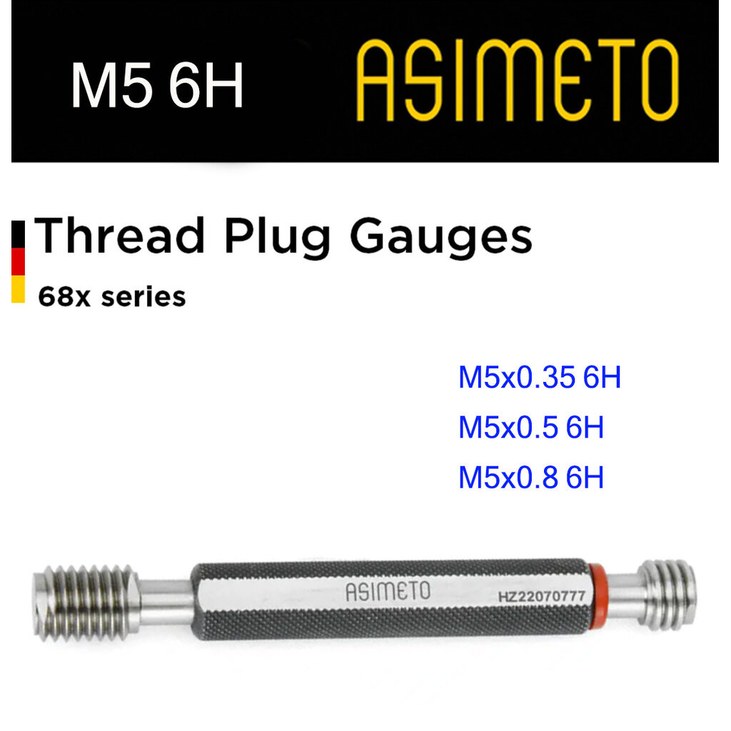 Asimeto Thread plug gauge สกรูปลั๊กเกจ M5x0.35, M5x0.5, M5x0.8 6H
