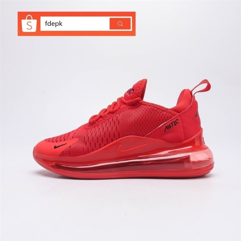 2024 HOT รองเท้ากีฬา Nike Air Max 720 สีแดง 100% ของแท้สำหรับผู้หญิงและผู้ชาย TQNS