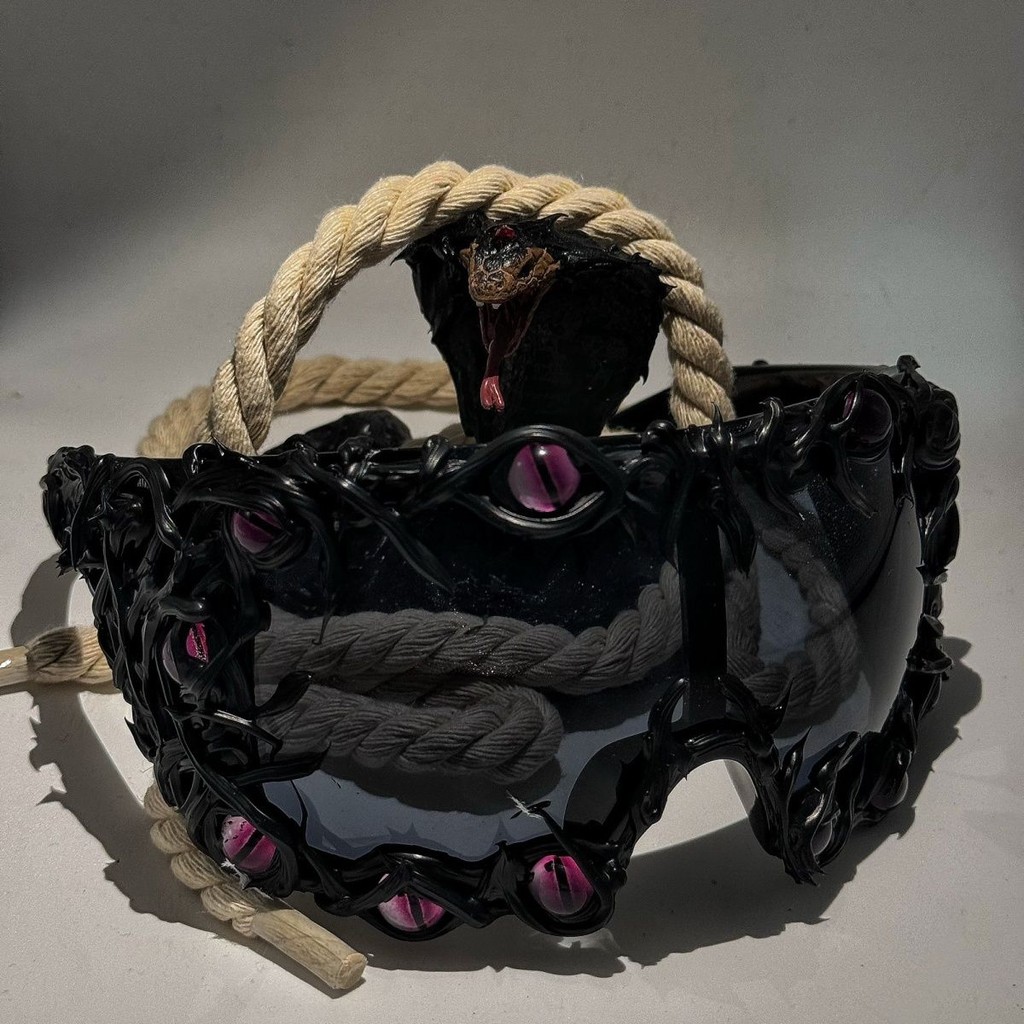 ✨ Pi0neeR Python แว่นกันแดดเรซิ่น มืด สไตล์ niche avant-garde แฟชั่นสตรีท