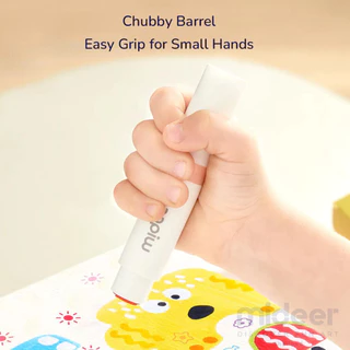 Mideer มิเดียร์ Round-Tip Stamper Washable Marker 2in1 ปากกาเมจิกหัวกลมแบบล้างทำความสะอาดได้ (MD3385-3386)