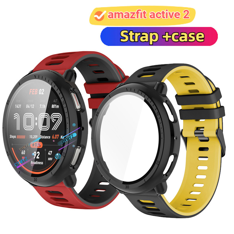 สําหรับสาย Amazfit Active 2 สายซิลิโคนสําหรับสาย Amazfit Active2 สายรัดข้อมือกีฬาสําหรับเคส Amazfit 