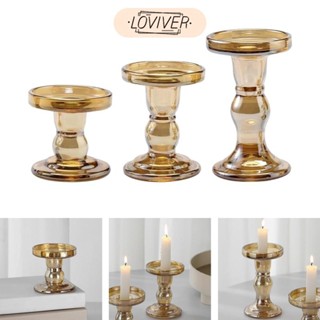 LOVIVER เชิงเทียนแก้ววินเทจเชิงเทียนเชิงเทียนเชิงเทียนเสาตกแ…