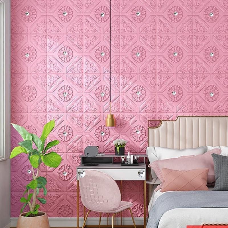 35cm วอลเปเปอร์ติดผนัง 3d มีกาวในตัวสติ๊กเกอร์ติดผนัง ตกแต่งห้อง วอลล์เปเปอร์ กันน้ำ วอลเปเปอร์ สติ๊กเกอร์ตกแต่งห้องนอน - รูปที่ 2