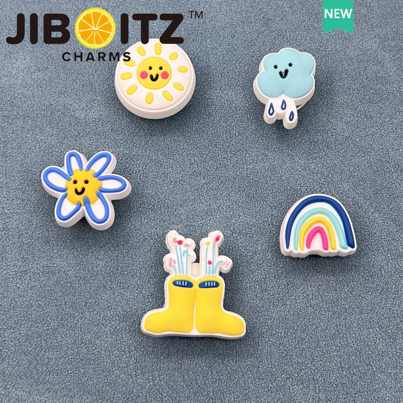 JIBBITZ cross charms ตัวติดรองเท้า Rainbow Sun ดีไซน์สดใส ตัวติดรองเท้า cross