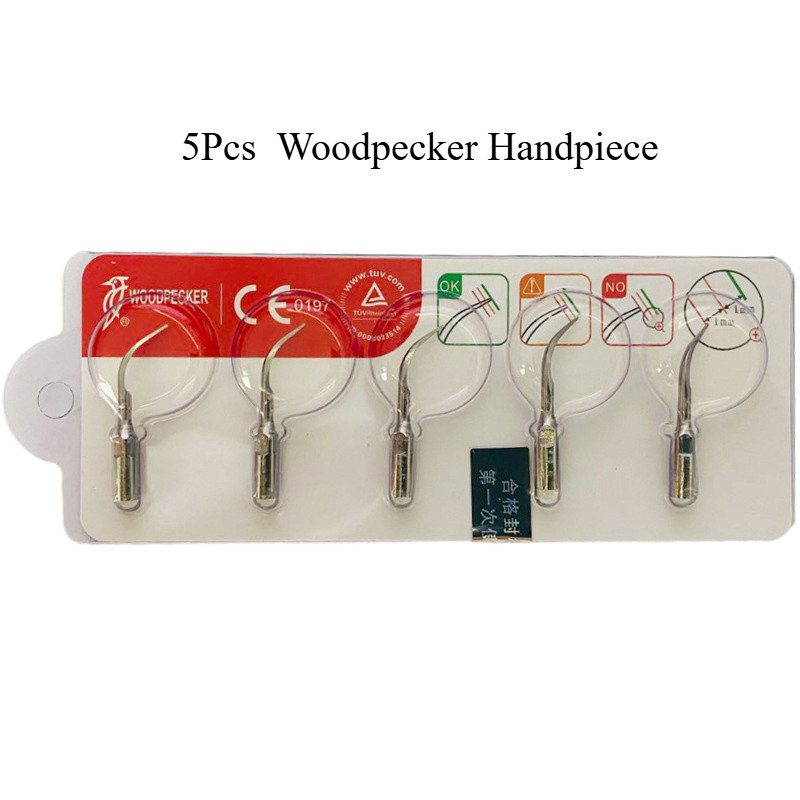 5pcs ทันตกรรมนกหัวขวาน P1 Ultrasonic Scaler Scaling เคล็ดลับ Handpiece ไม้-Pecker ทํางานสําหรับทําคว
