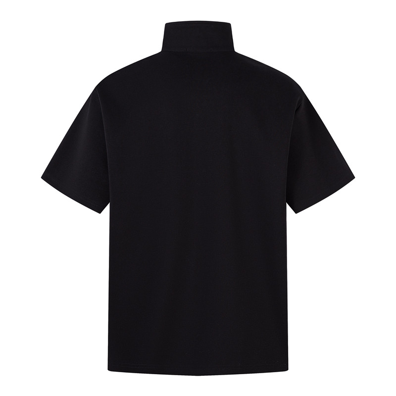 Suikone เสื้อโปโลครึ่งซิปเรียบง่ายฤดูร้อนอเมริกันย้อนยุคเย็บเสื้อโปโลคอปกลายสก๊อต — صورة 6