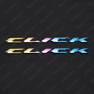 2pcs 3D คลิกและ 125i หรือ 150i Burnt ไทเทเนียมสีฟ้า Emboss ตัวอักษร Hard Emblem กันน้ํา Badge Decal ถังล้อสติกเกอร์สําหรับ Honda รถจักรยานยนต์ Decor