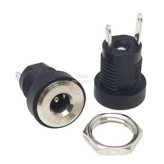 Dc022b ทองแดงทั้งหมด DC Power Socket 5.5 * 2.1/2.5MM/3.5 * 1.3 ลวดเชื่อม 2 Pin รอบรูเกลียวซ็อกเก็ตหญิง
