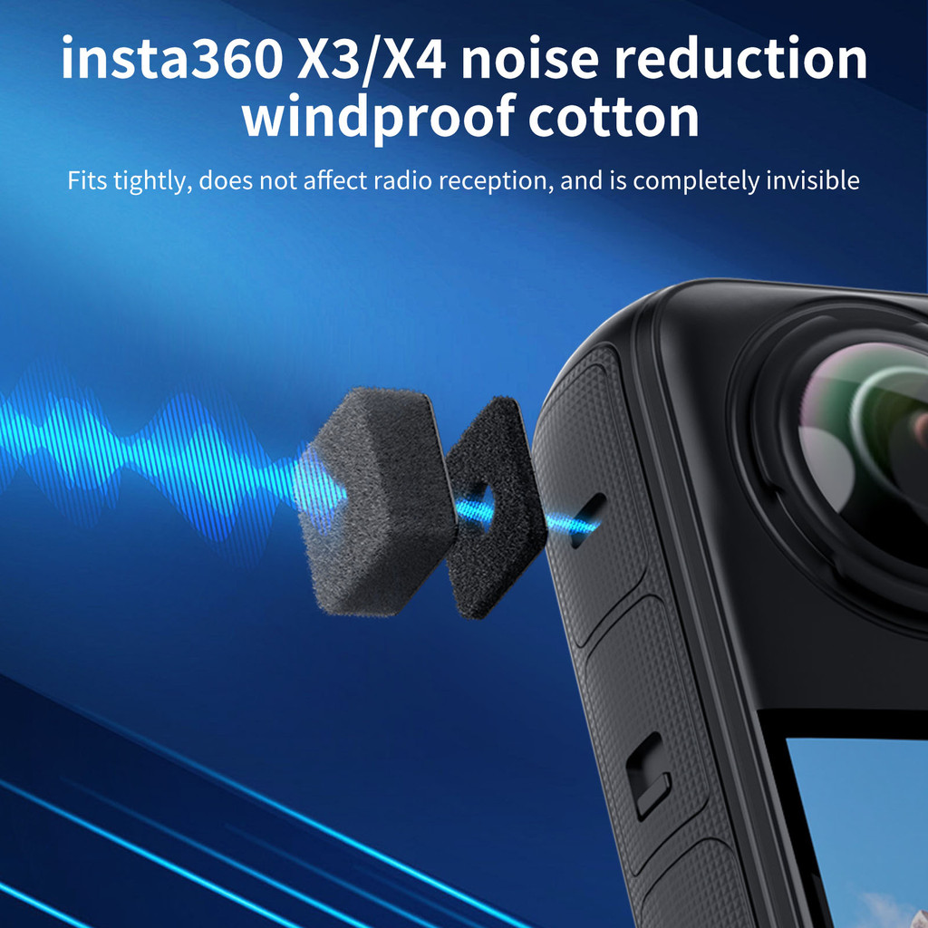 Vrig 6 ชุด/ไมโครโฟน Wind Muff สําหรับ insta360 X4/ONE X3 กล้อง Anti-Noise Windbreak ฟองน้ําเบาะได้อย่างมีประสิทธิภาพ