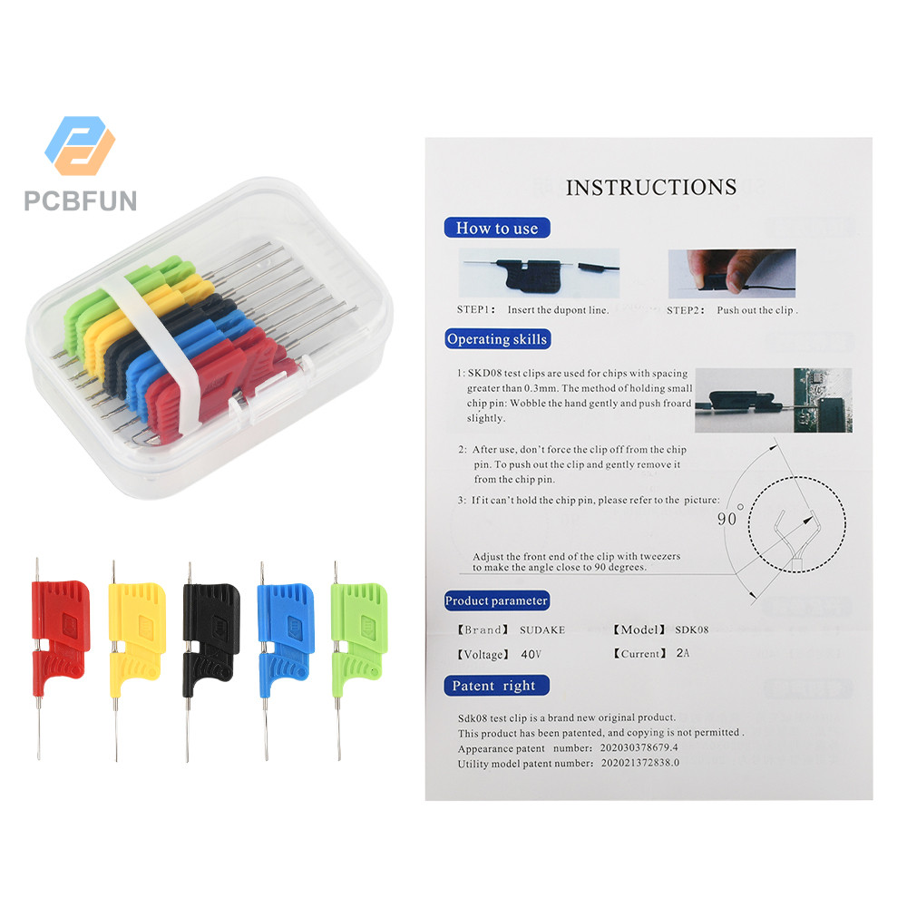Pcbfun 10PCS SDK08 คลิปทดสอบอเนกประสงค์ IC SOP TSOP SSOP MSOP QFP SMD IC ขา สําหรับทดสอบและ Burn-in