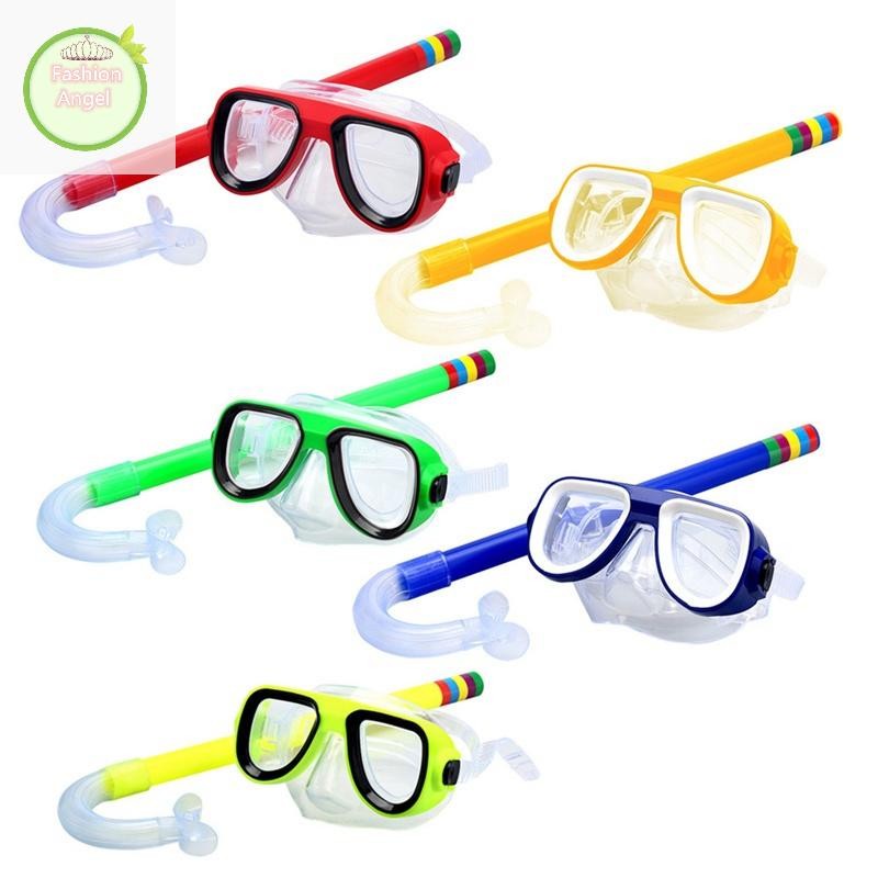 Fangel เด็กเด็ก Snorkel ชุดหน้ากากดําน้ําแว่นตาว่ายน้ําแว่นตาแห้งท่ออุปกรณ์อุปกรณ์ดําน้ํา TH