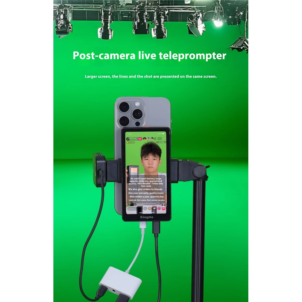 Kingma PH05-MAX โทรศัพท์หน้าจอแสดงผลเซลฟี่ teleprompter สําหรับการฉายภาพบนจอภาพหน้าจอเดียวกัน