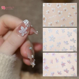 RENBG 1PCS สติกเกอร์เล็บ 5 กลีบดอกไม้ขนาดเล็กสดดอกไม้ขนาดเล็กสีเล็บ Decal DIY เล็บเครื่องมือ TH
