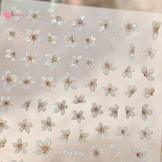 RENBG 1PCS สติกเกอร์เล็บ 5 กลีบดอกไม้ขนาดเล็กสดดอกไม้ขนาดเล็กสีเล็บ Decal DIY เล็บเครื่องมือ TH