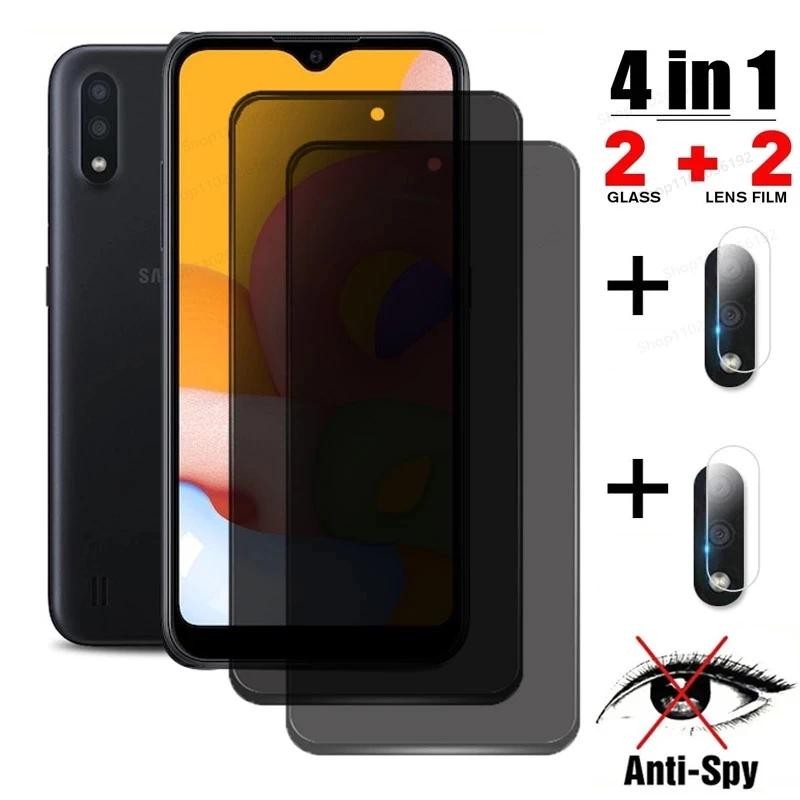 4in1 Anti-Spy PrivacyกระจกนิรภัยHUAWEI Y7A Y6P Y7P Y8P Y6 Y6S Y7 Y9 Y9S Y9A Prime PRO 2019 P30 Lite 