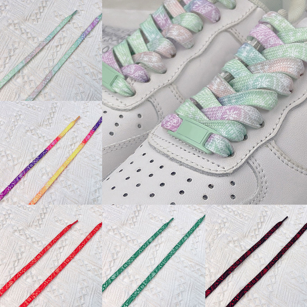 1คู่การออกแบบใหม่รูปแบบมหัศจรรย์ส่องแสงสีหกตัวเลือกดาวกระจายมะม่วงหิมพานต์ดอกไม้เชือกผูกรองเท้า