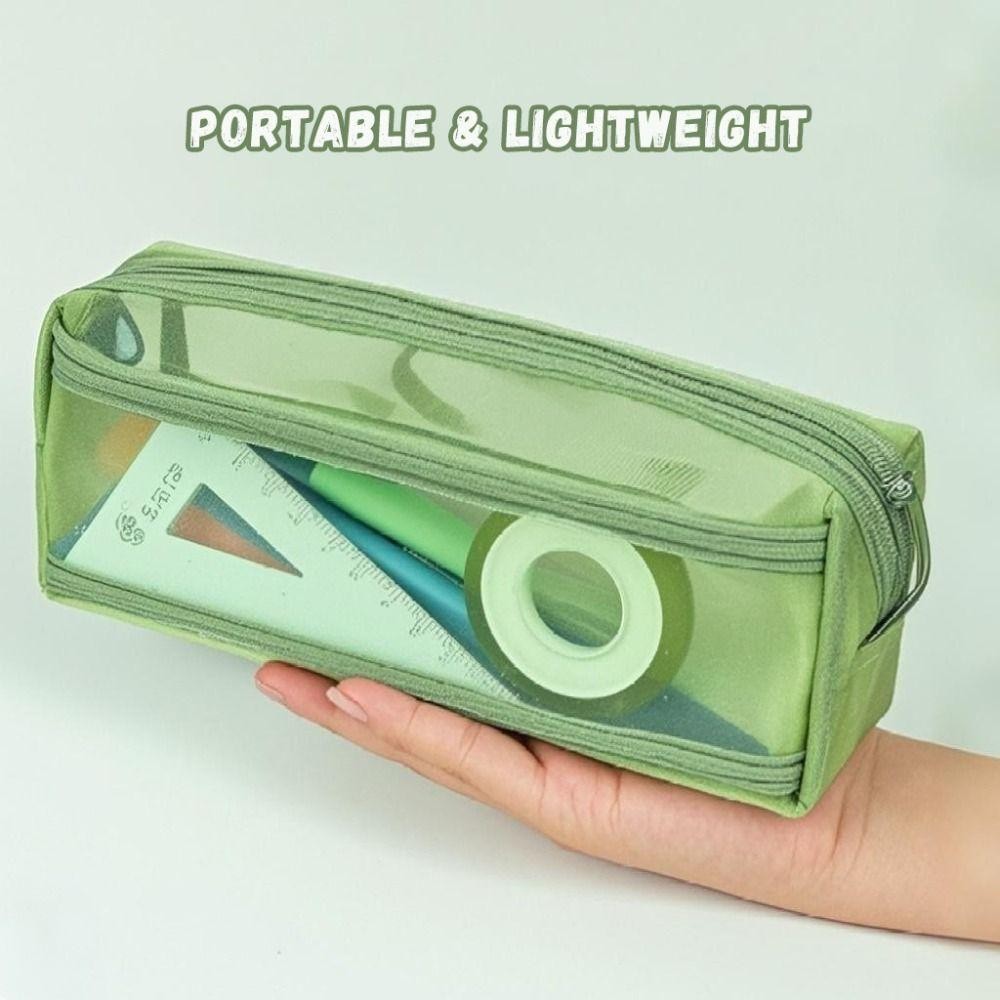 โย่ ดินสอ , กระเป๋าใส่ปากกาตาข่ายโปร่งใส, กระเป๋าเครื่องเขียนสองชั้นความจุขนาดใหญ่คุณภาพสูงนักเรียน - รูปที่ 7