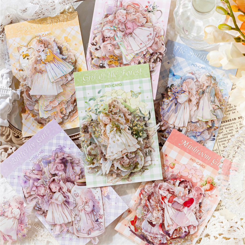 Journal Go 30pcs Fairy Tale Forest Girl สติกเกอร์สําหรับการ์ด Scrapbooking Planner การ์ดโน้ตบุ๊ค Collage ตกแต่งสาวสติกเกอร์