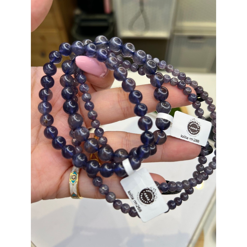 สร้อยข้อมือหิน iolite พันธุ์ 青石