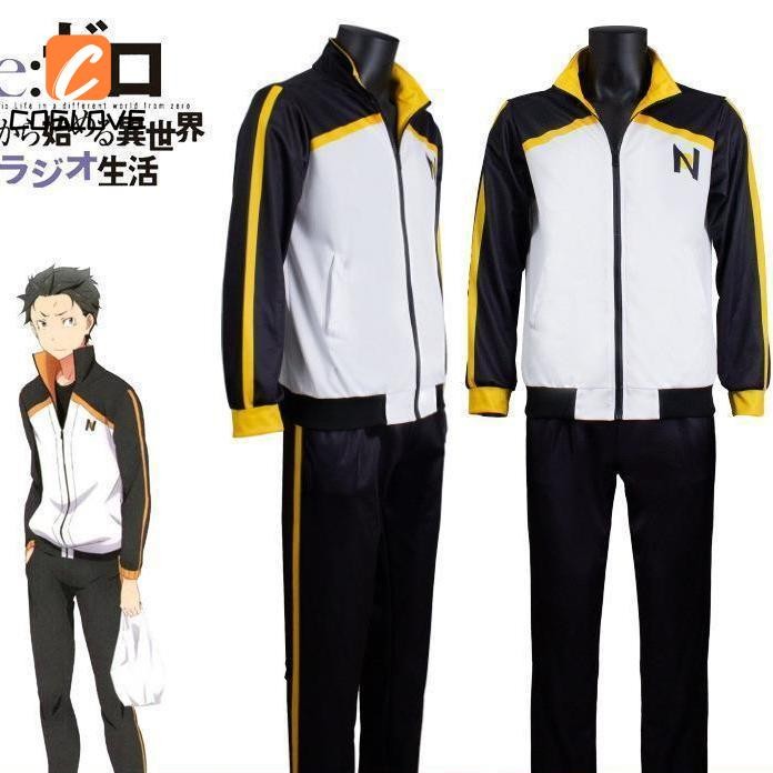 อะนิเมะ RE ZERO Natsuki Subaru คอสเพลย์เสื้อผ้าเครื่องแต่งกายชุดกีฬาสไตล์ชุดทุกวันคอสเพลย์แสดง