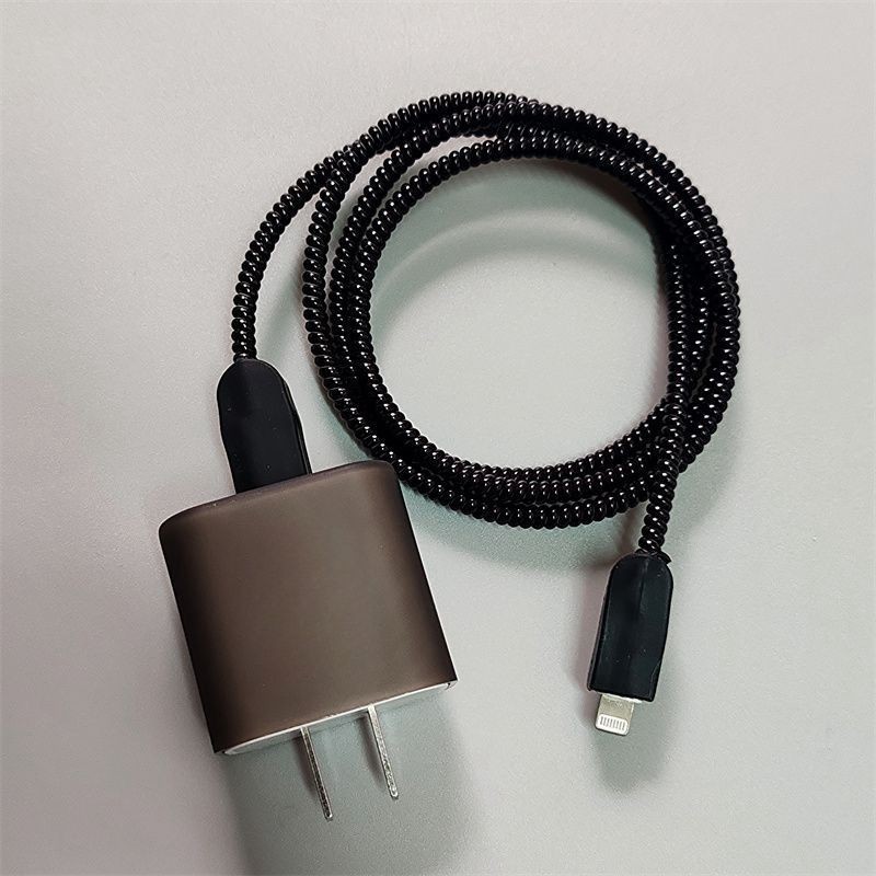 Matte Macaron Charger Data Cable Case Protector Winding Kit เข้ากันได้กับ Apple 18W 20W Fast Charger Adapter เครื่องชาร์จโทรศัพท์