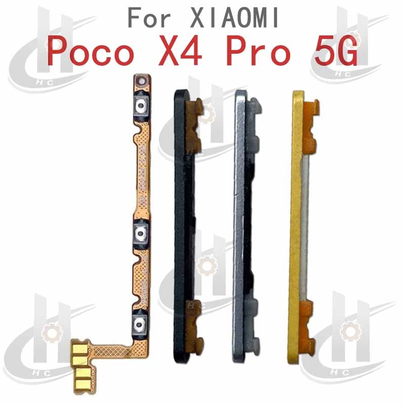 สําหรับ Xiaomi Poco X4 Pro 5G ปุ่มด้านข้าง Flex Cable Keys ปุ่มปิดระดับเสียงขึ้นและลงปุ่มด้านข้างเปลี่ยนส่วน