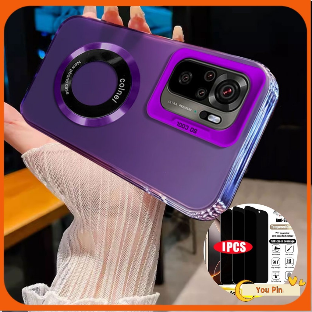 เคส + ฟิล์มกันรอยสําหรับ Redmi Note 10 10S Pro 4G Casing case เนื้อประณีตและหรูหราเคสโทรศัพท์ฝาครอบ